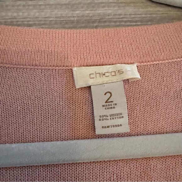 CHICO’S PERCY Pullover Sweater V-Neck Pockets - Size 2/Large 12 - Picture 5 of 5